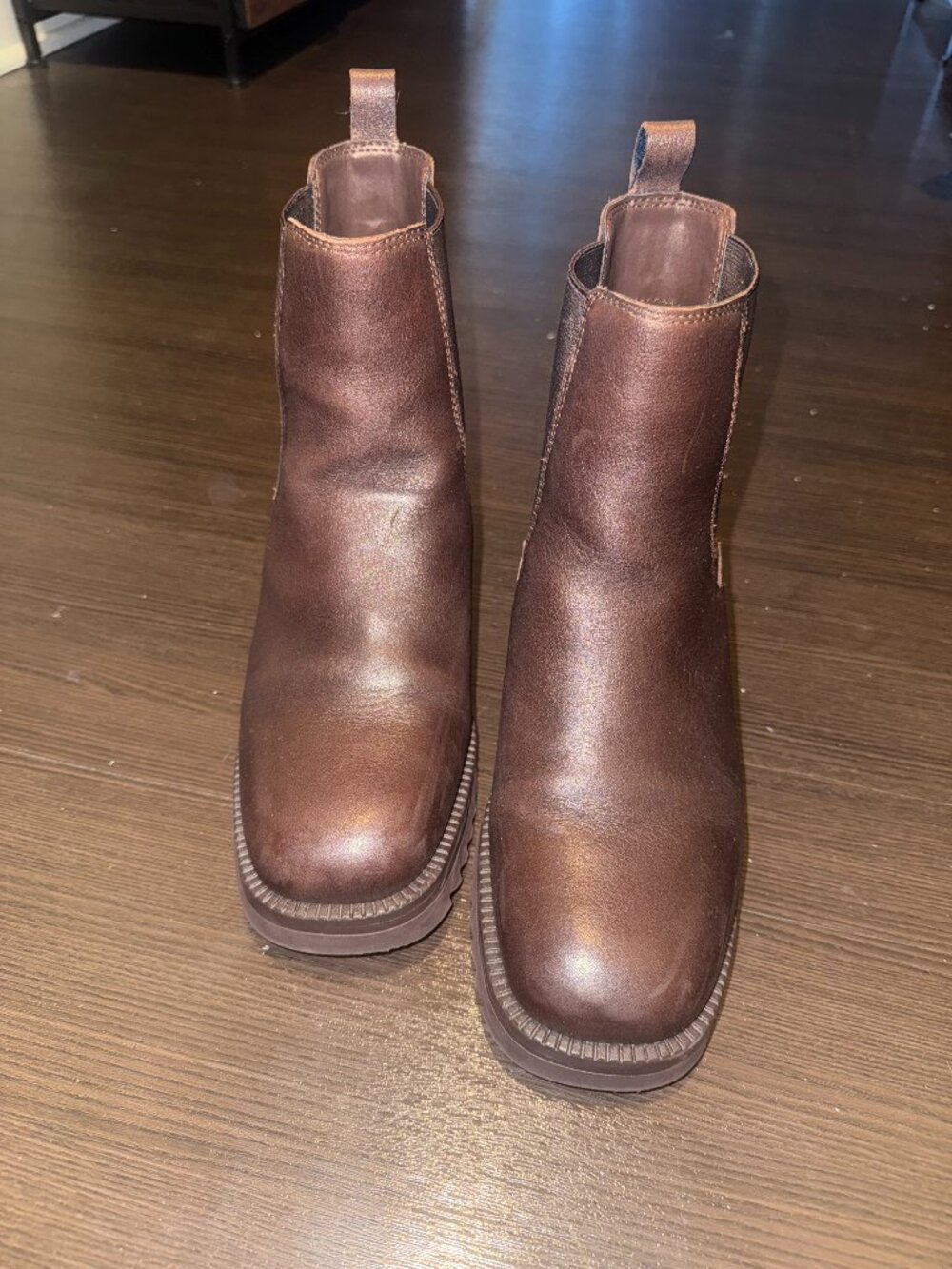 Aldo platform chelsea boots in coffee brown